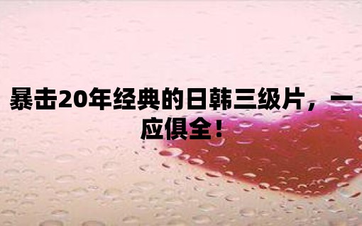 暴擊20年經典的日韓三級片，一應俱全！