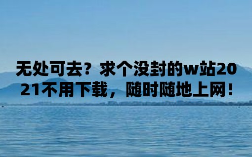 無處可去？求個沒封的w站2021不用下載，隨時隨地上網！