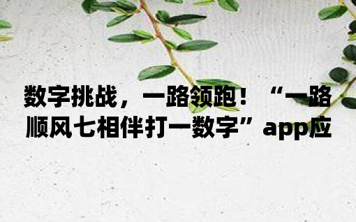 數字挑戰，一路領跑！“一路順風七相伴打一數字”app應用介紹