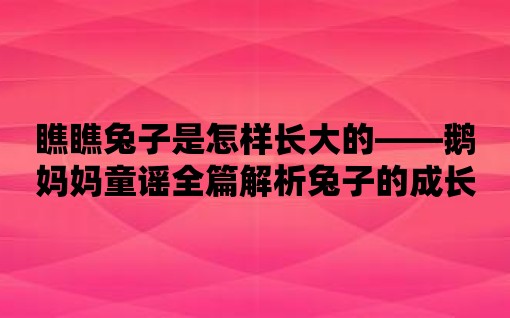 瞧瞧兔子是怎樣長大的——鵝媽媽童謠全篇解析兔子的成長故事