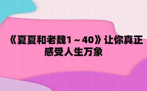 《夏夏和老魏1～40》讓你真正感受人生萬象